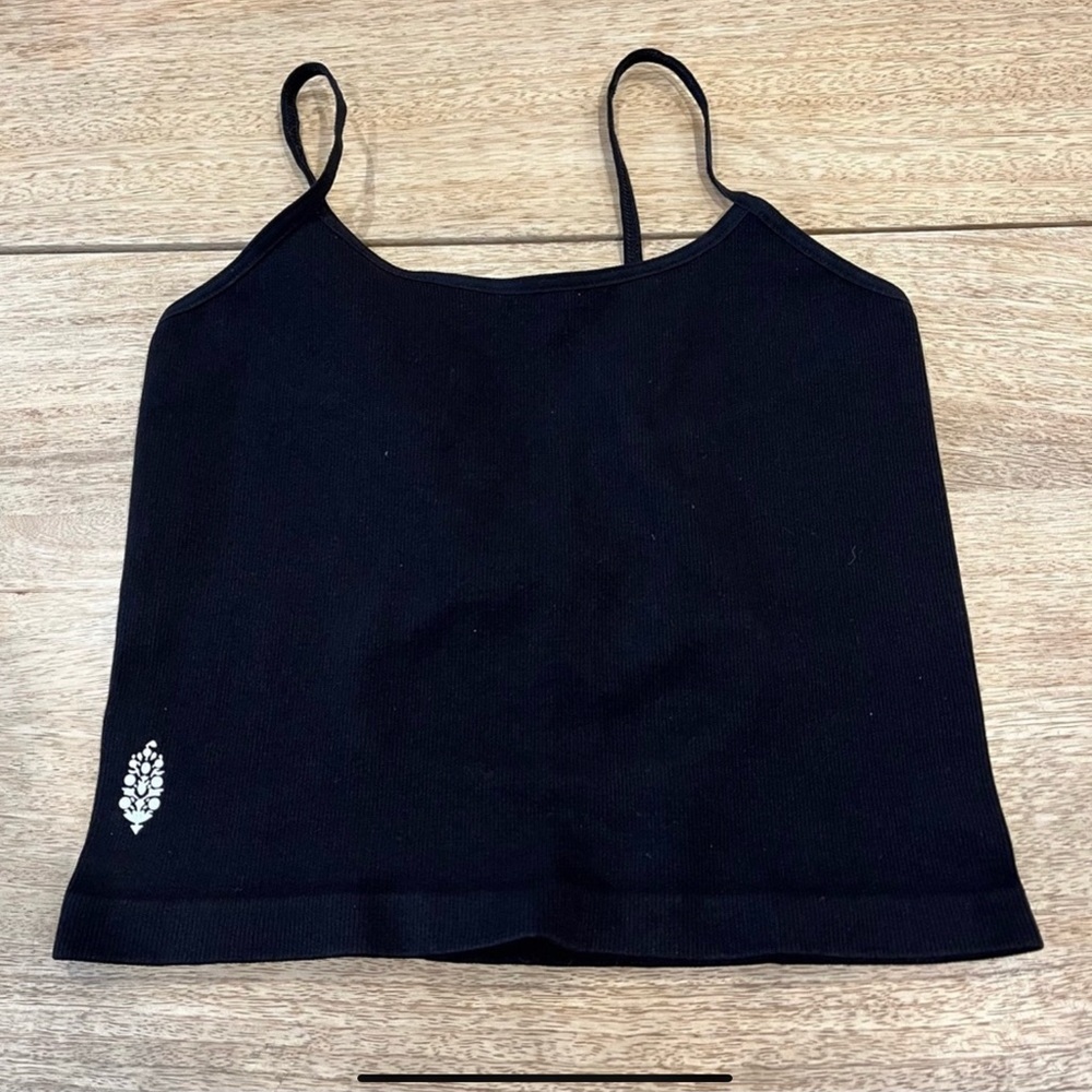 Free People Strappy Back Tighten Up Tank Black NWT - Picture 4 of 6